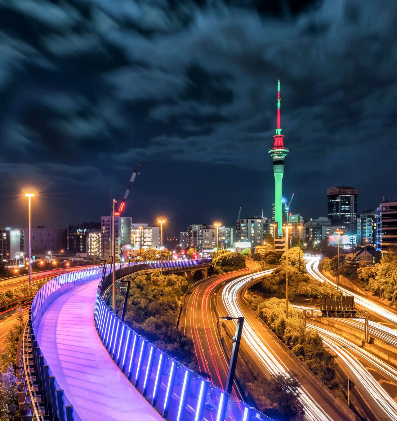 View of Auckland at night