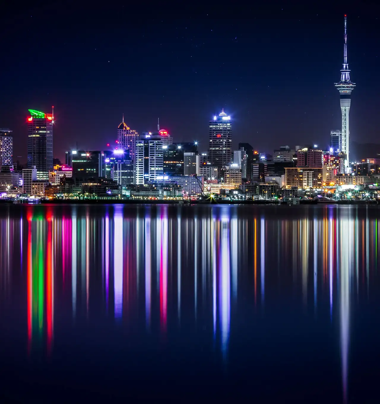 The Auckland skyline at night